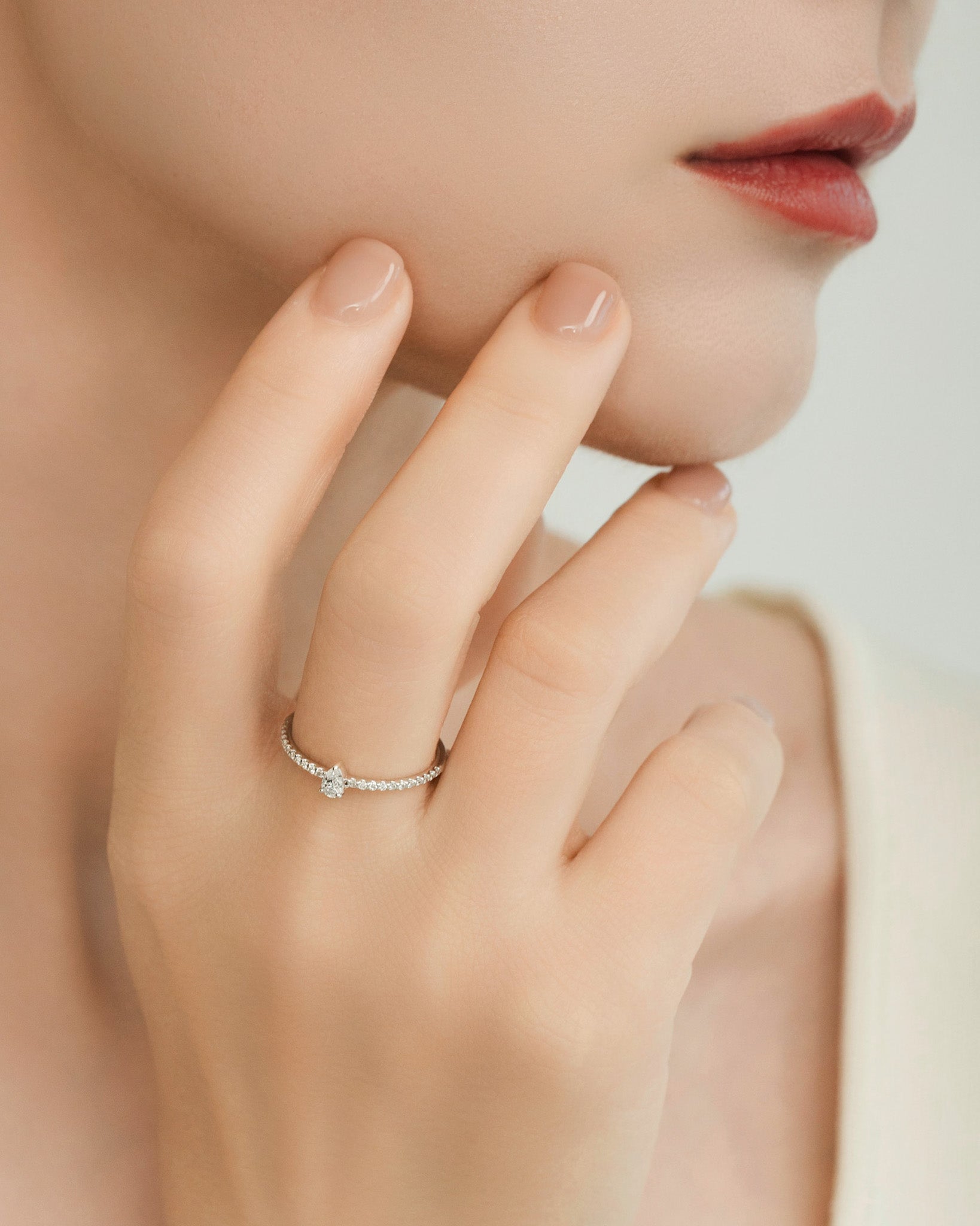 ペアシェイプ パヴェ ダイヤモンド リング – BANYAN （バンヤン）