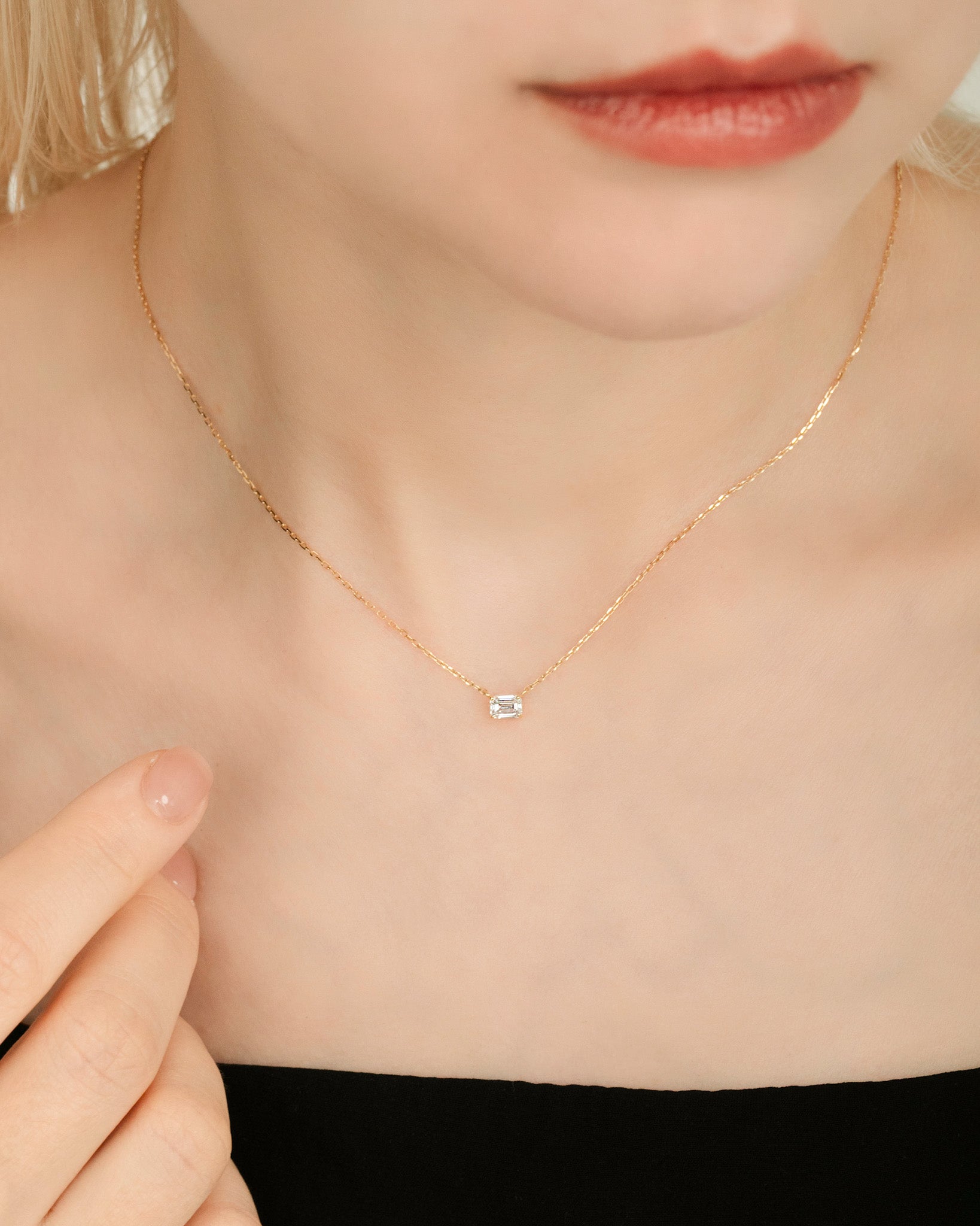 エメラルドカット ダイヤモンド ネックレス 0.3ct – BANYAN
