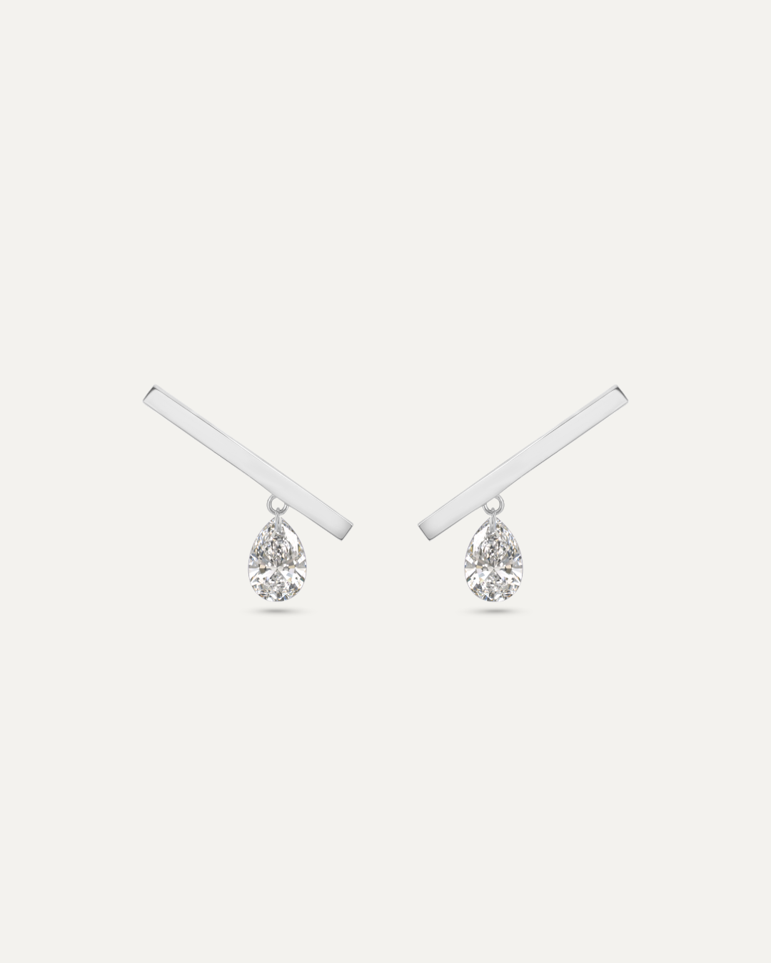 Bare バー ピアス 0.5ct ペアシェイプ