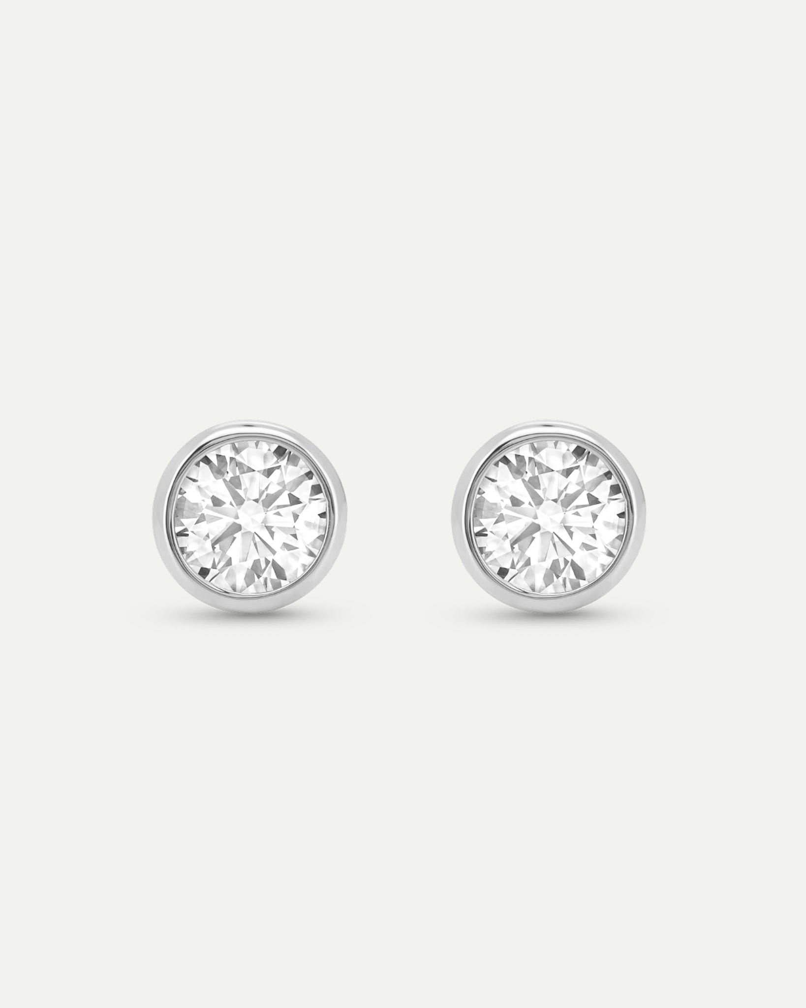 ベゼル ダイヤモンド ピアス 2ct