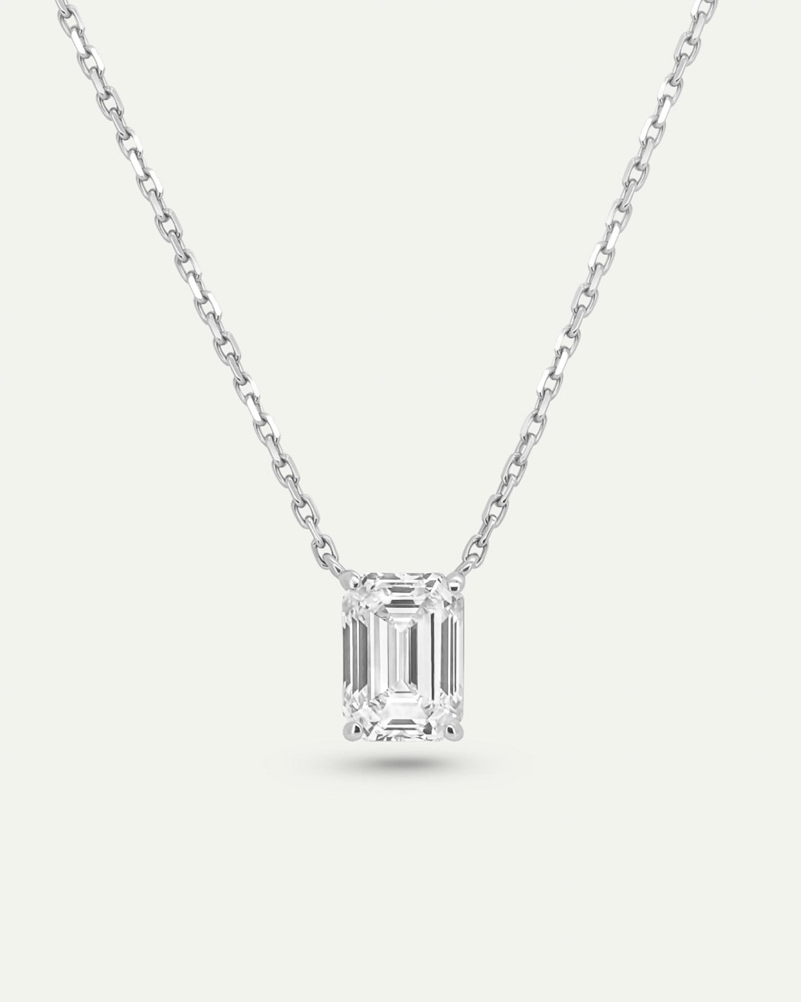 エメラルドカット ダイヤモンド ネックレス 1ct
