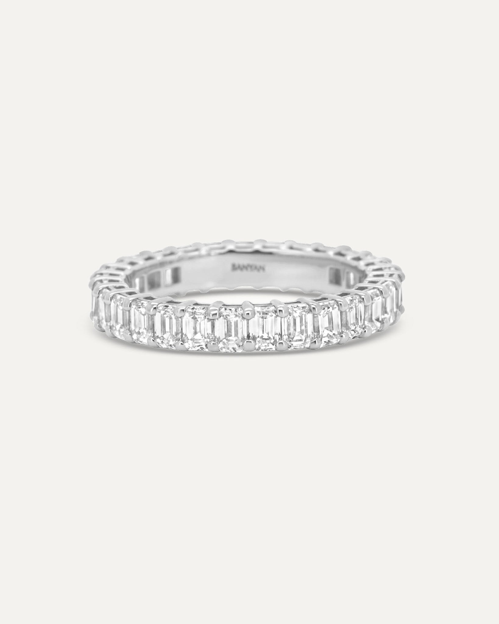エメラルドカット フルエタニティリング 3mm
