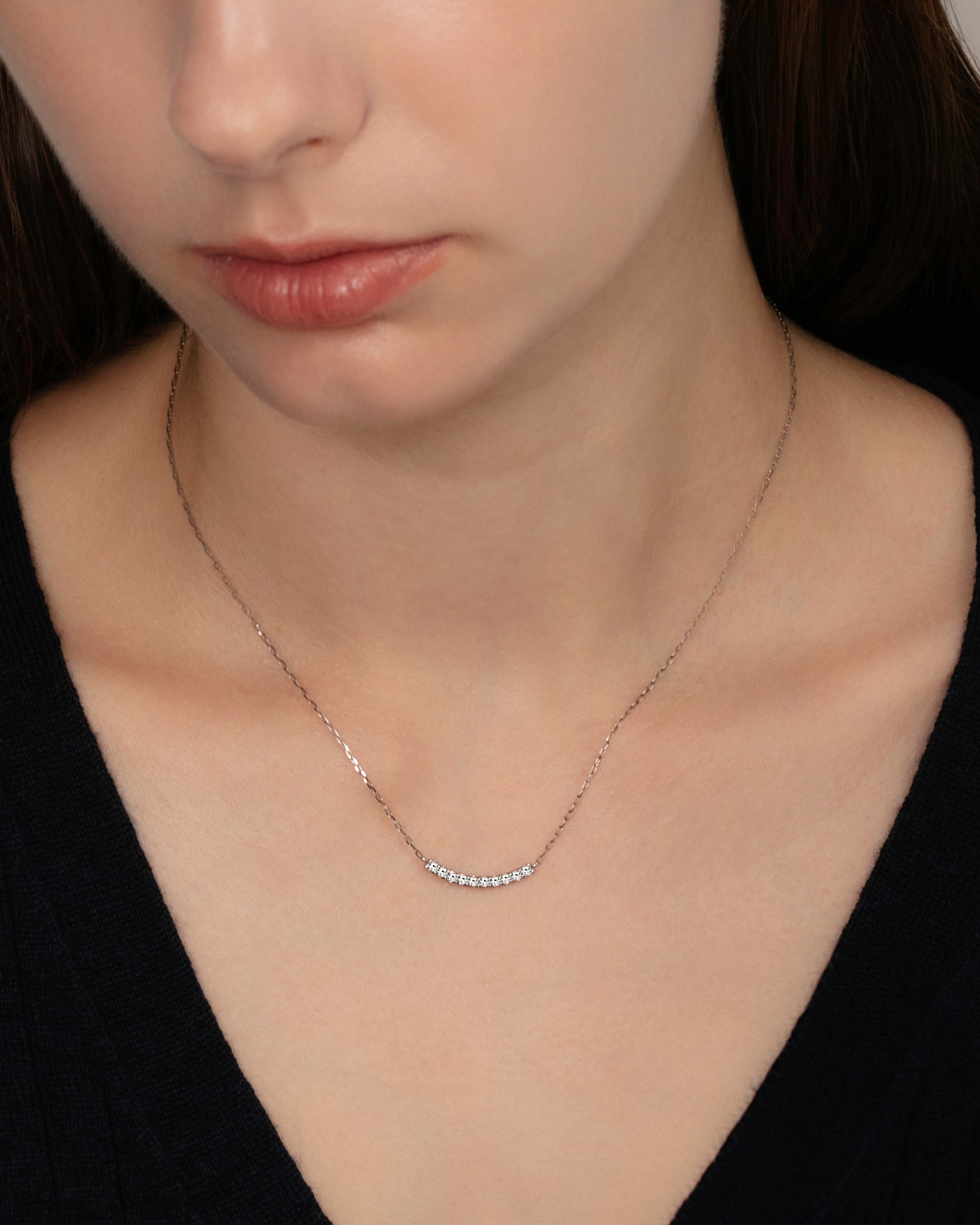 Tiffany & Co. ダイヤモンドカーブネックレス Tiffany & Co. - ティファニー ネックレス ダイヤ ダイヤモンド