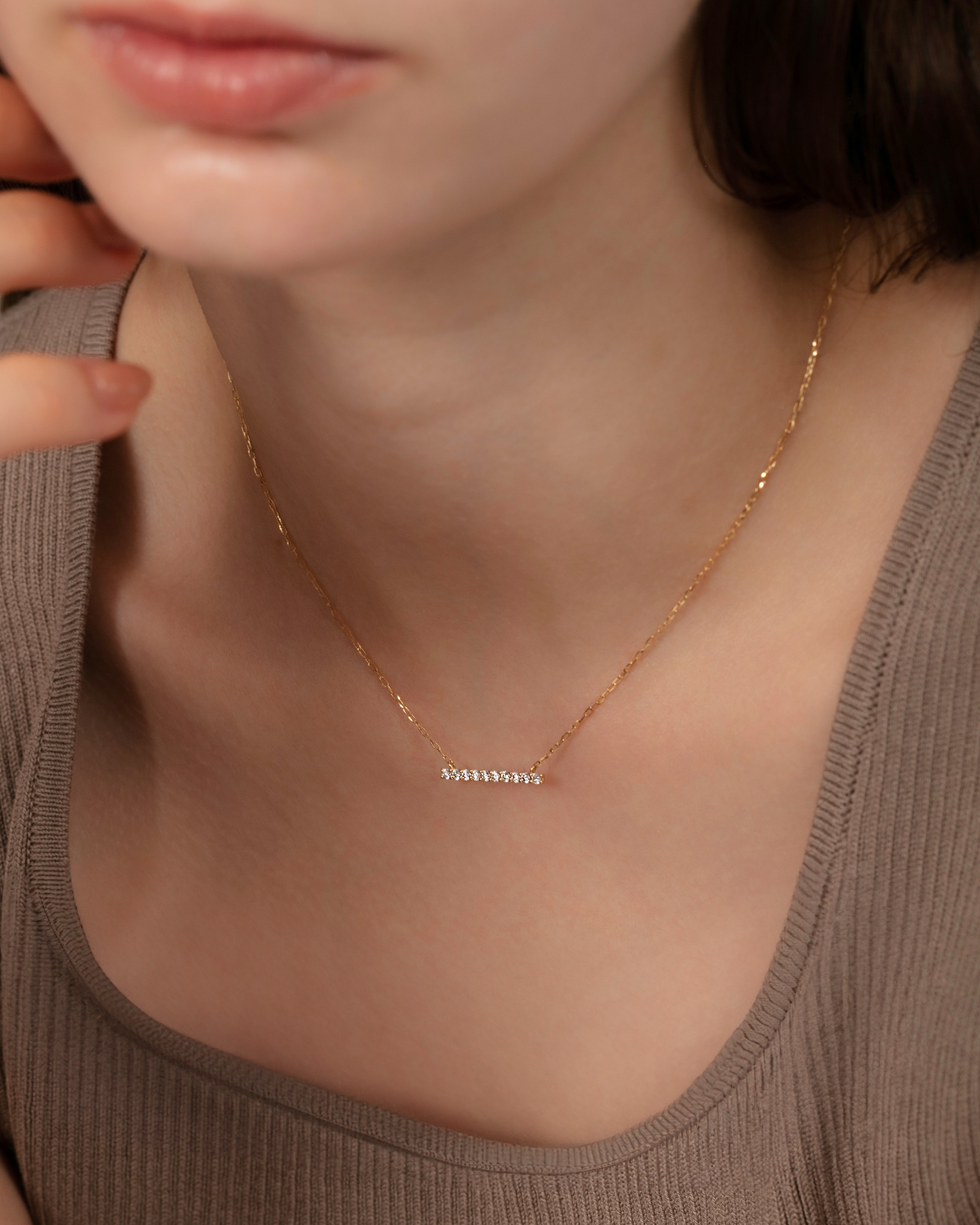 上質✨コンビカラー❗️D0.20CT✨k18バーダイヤネックレス　ラインネックレス 楽天市場】ダイヤモンド ライン ネックレス K18YG 1ct 天然