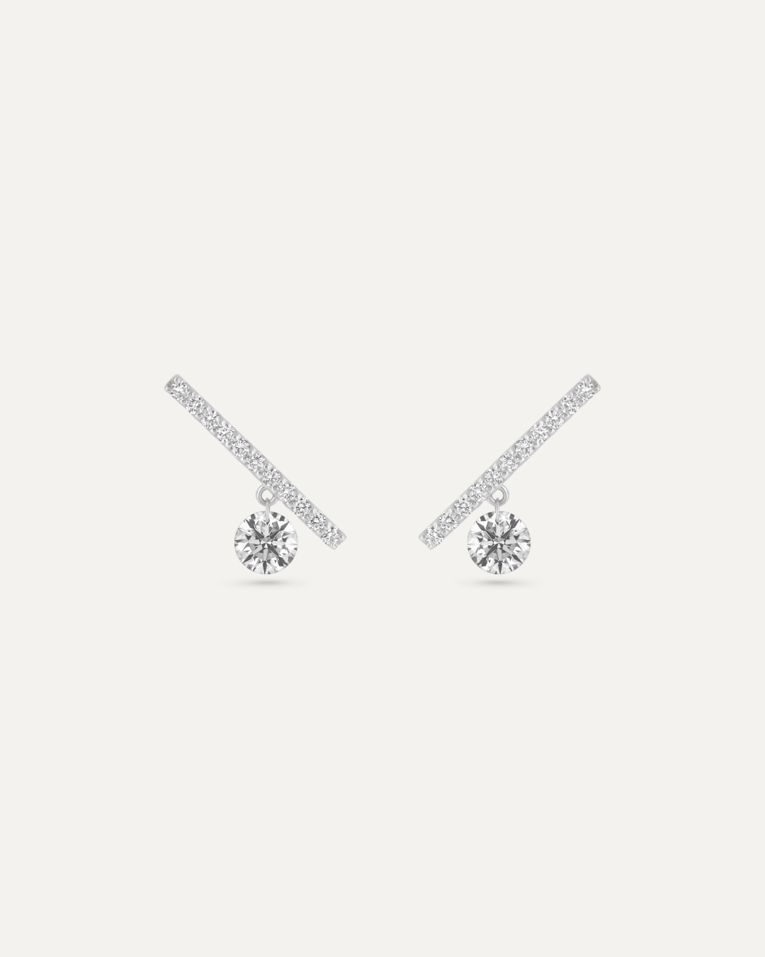 Bare バー ダイヤモンド ピアス 0.5ct ラウンドカット