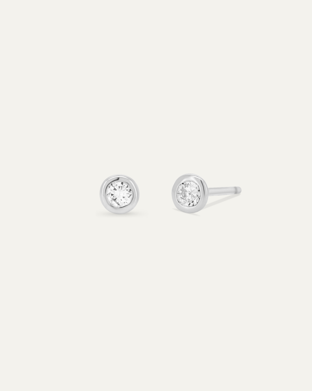 Bezel Diamond Earrings 0.2ct