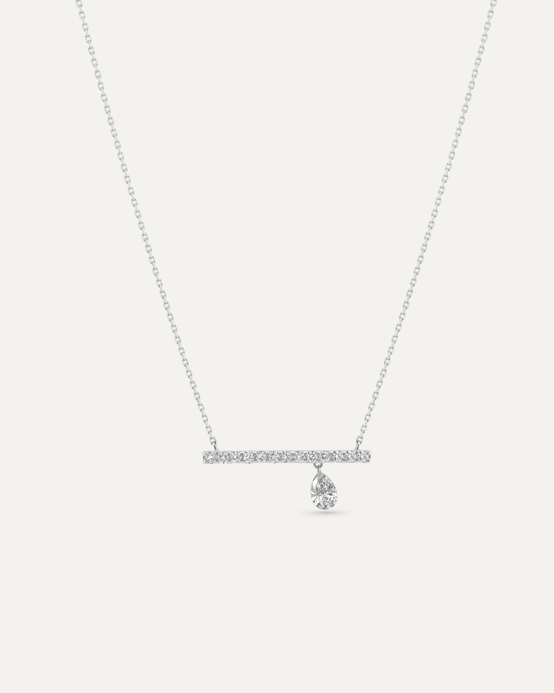 Bare バー ダイヤモンド ネックレス 0.5ct ペアシェイプ