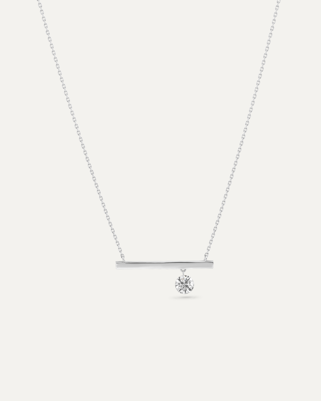 Bare バー ネックレス 0.5ct ラウンドカット