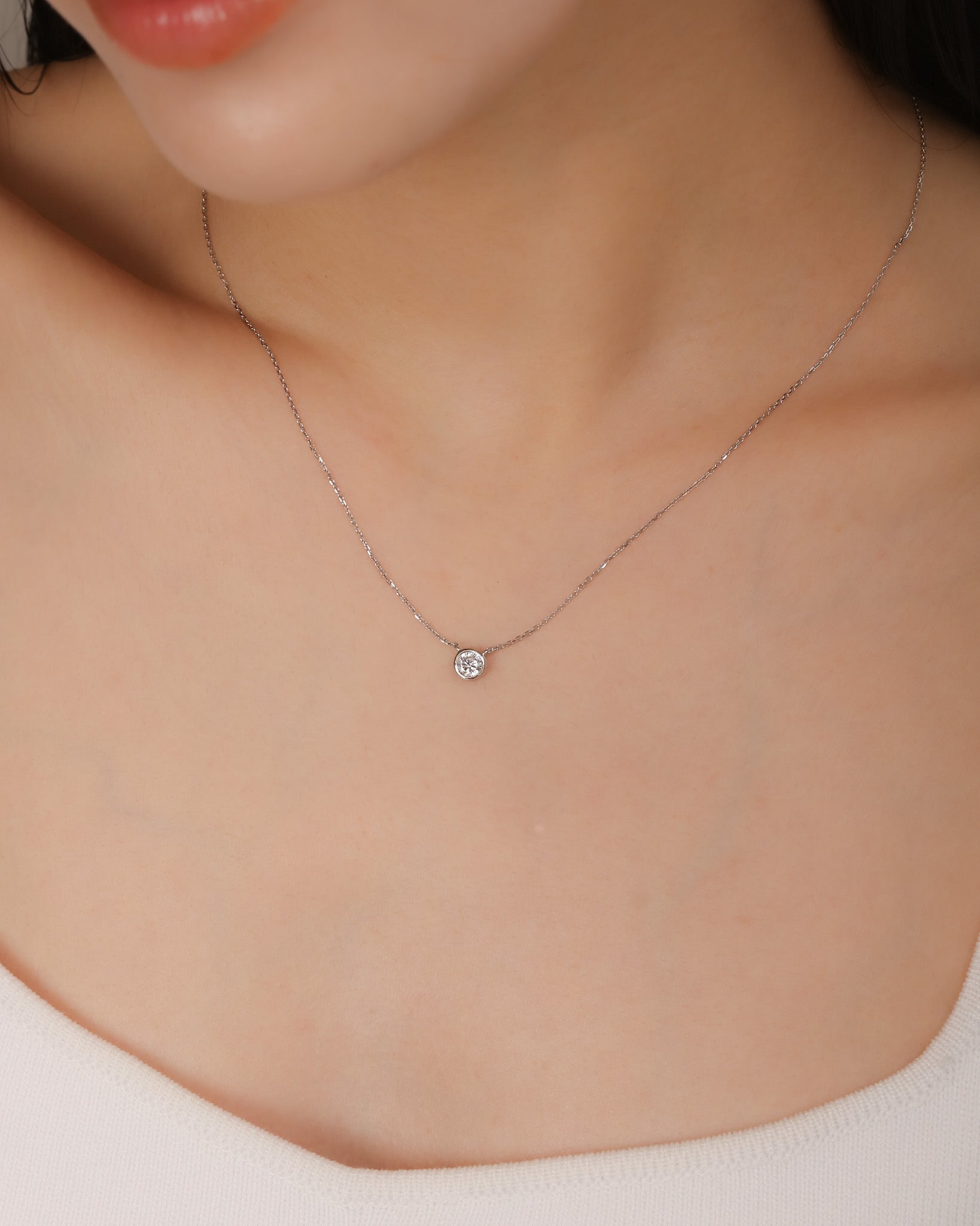 K18 0.3カラット　ペンダントトップ ベゼル ダイヤモンド ネックレス 0.3ct – BANYAN （バンヤン）