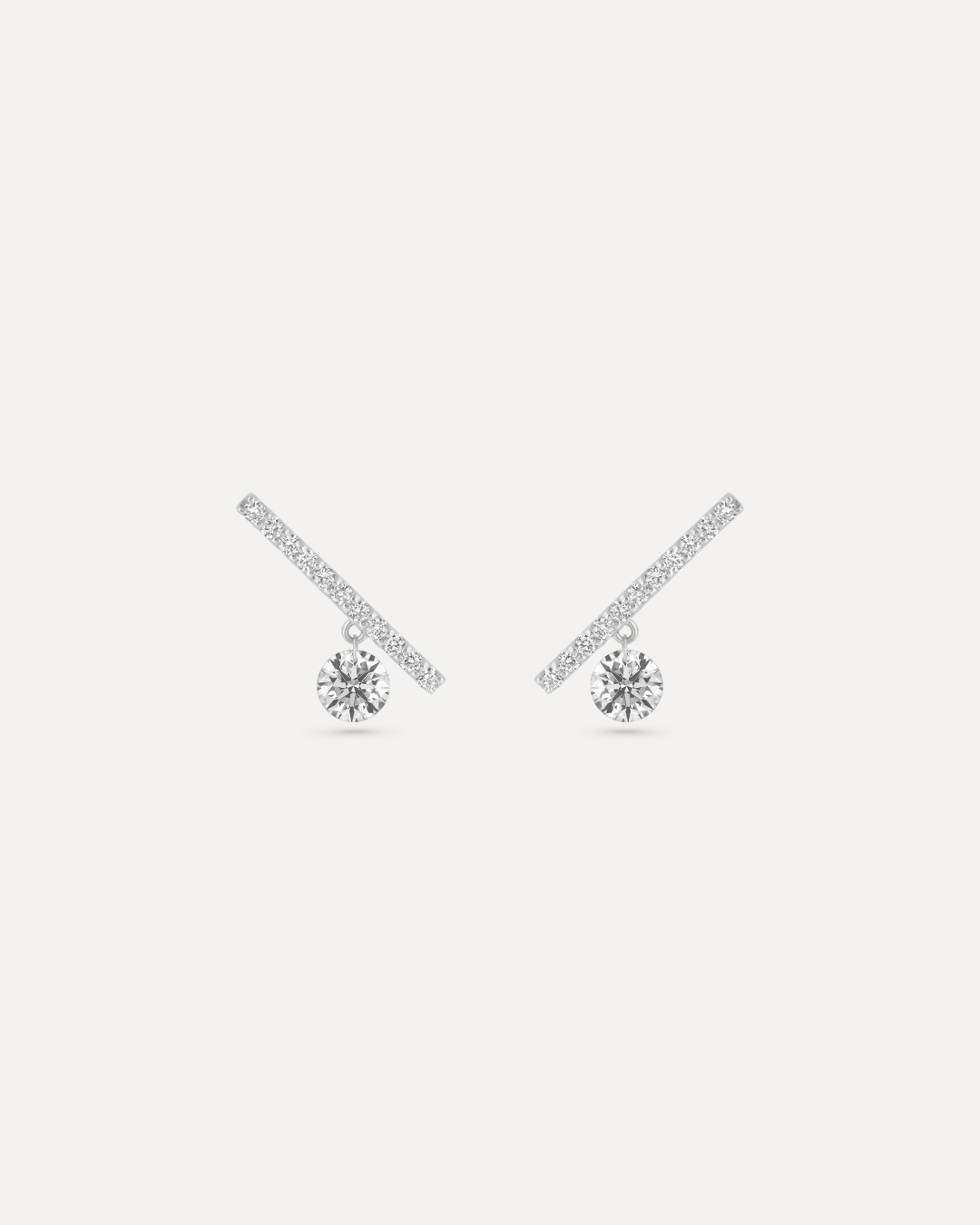 Bare バー ダイヤモンド ピアス 0.2ct ラウンドカット