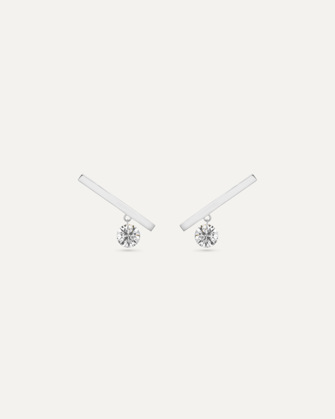 Bare バー ピアス 0.2ct ラウンドカット
