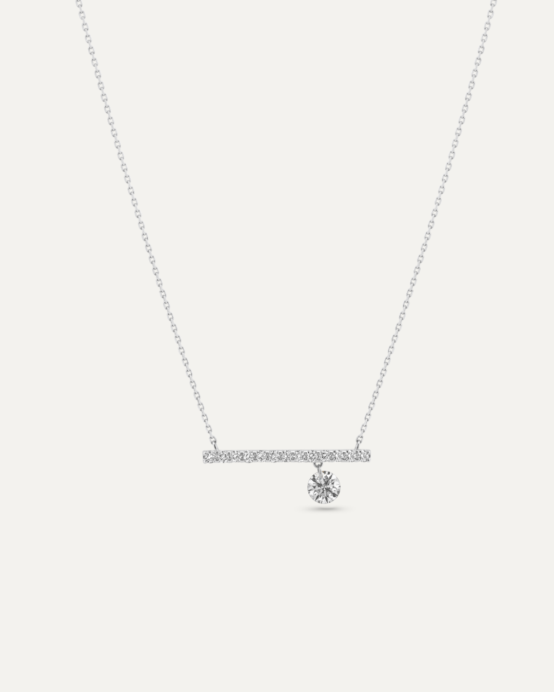 Bare バー ダイヤモンド ネックレス 0.5ct ラウンドカット