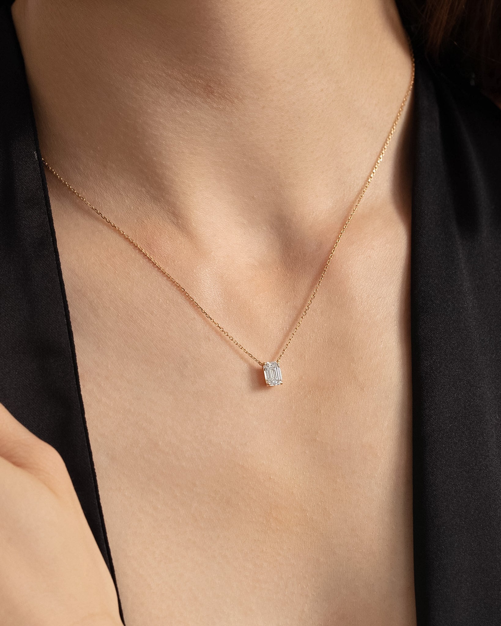 エメラルドカット ダイヤモンド ネックレス 1ct – BANYAN （バンヤン）