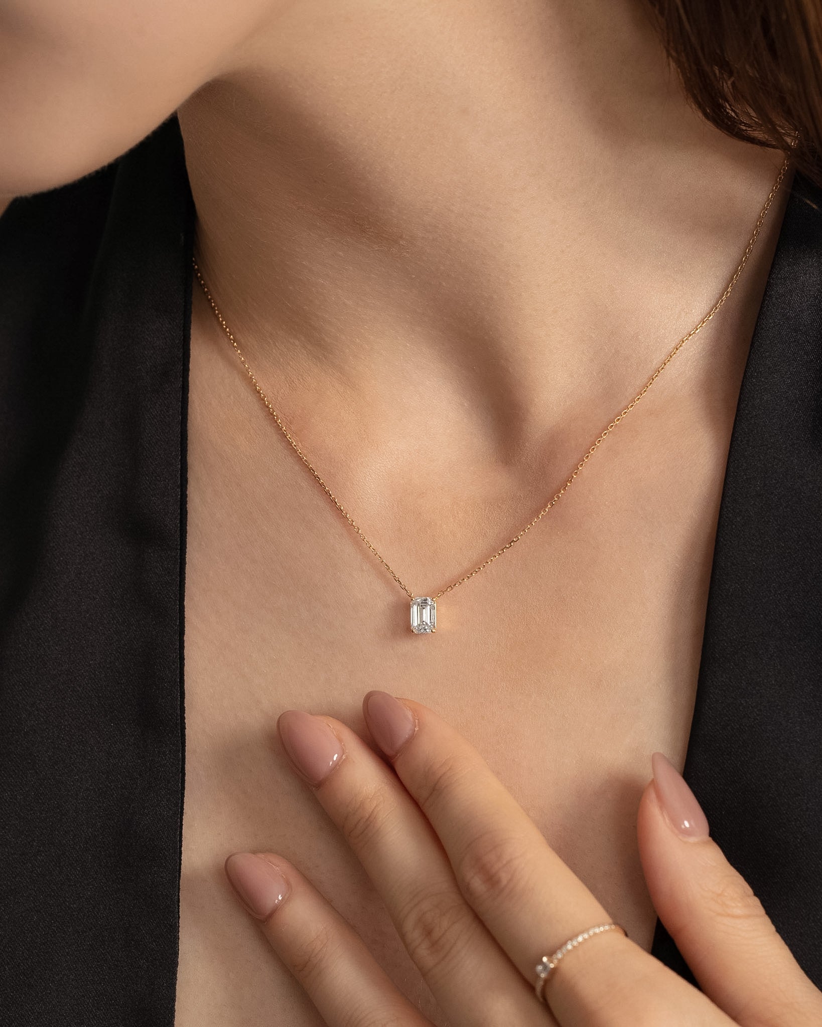 エメラルドカット ダイヤモンド ネックレス 1ct – BANYAN （バンヤン）