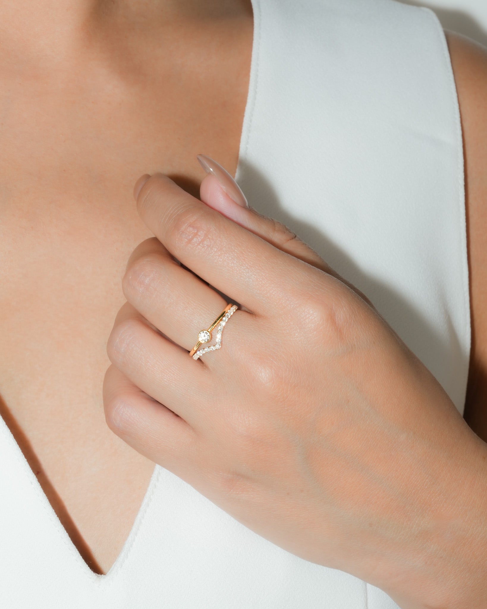 Vライン ダイヤモンド リング – BANYAN （バンヤン）