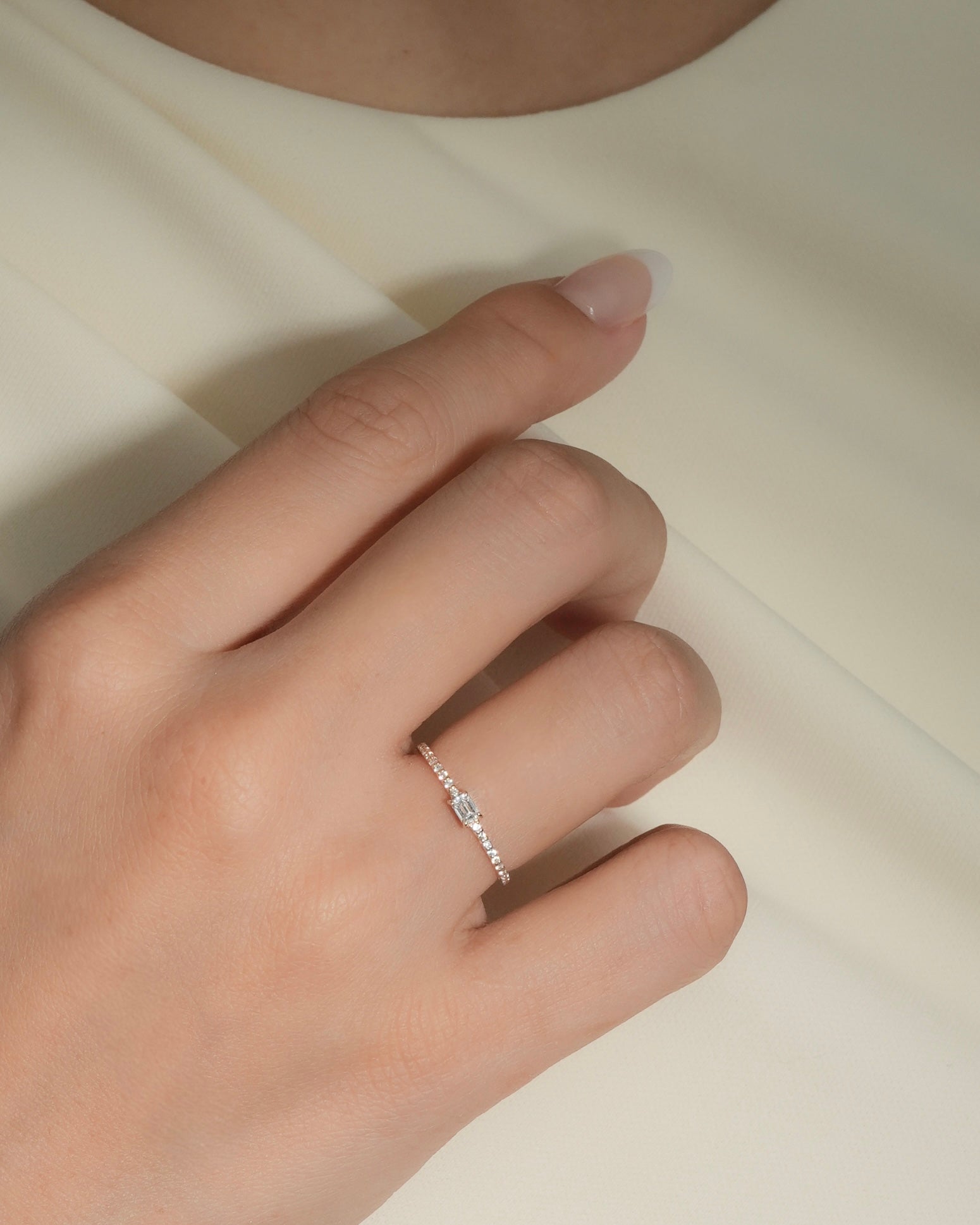 エメラルドカット パヴェ ダイヤモンド リング – BANYAN （バンヤン）