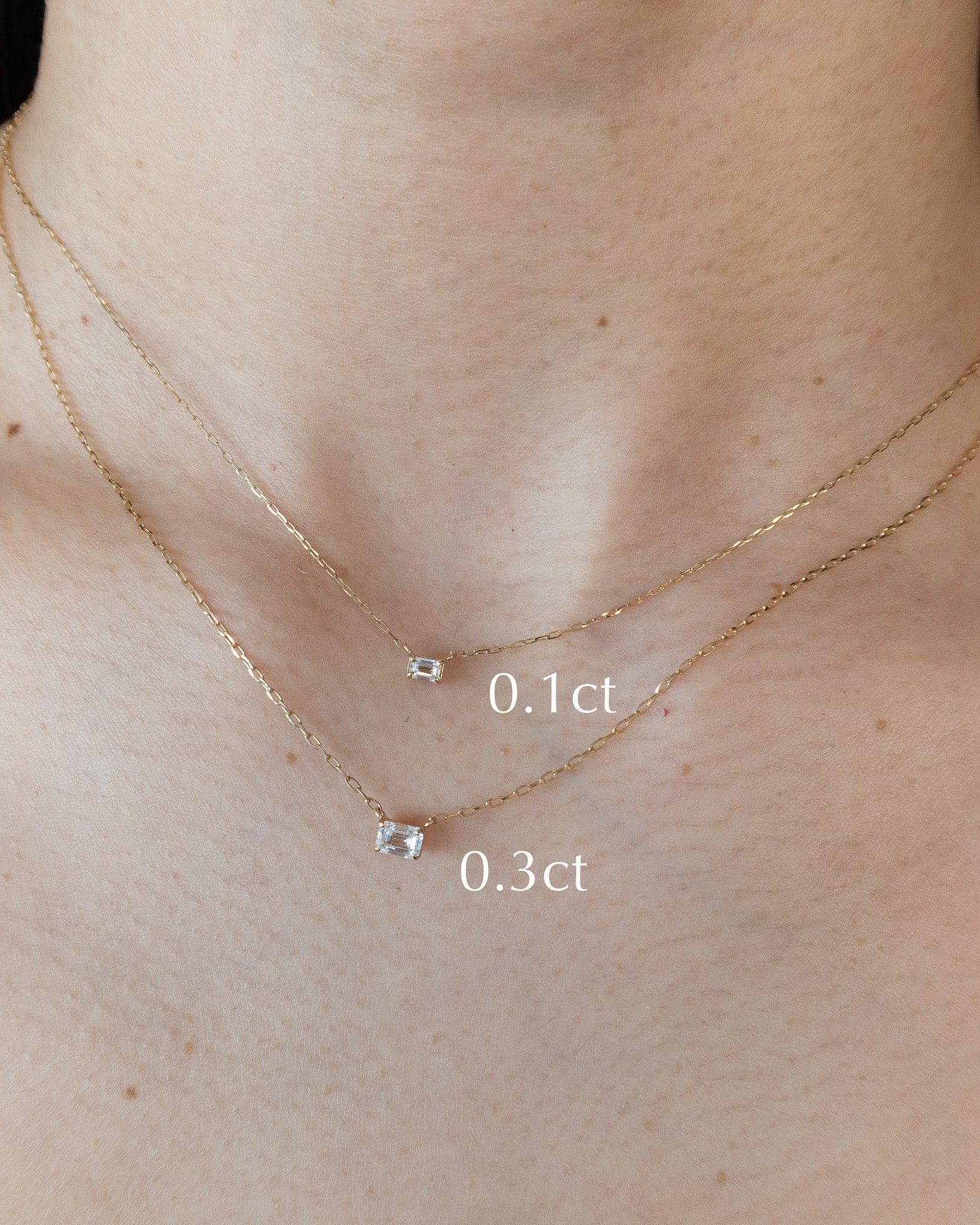 エメラルドカット ダイヤモンド ネックレス 0.3ct - BANYAN （バンヤン）