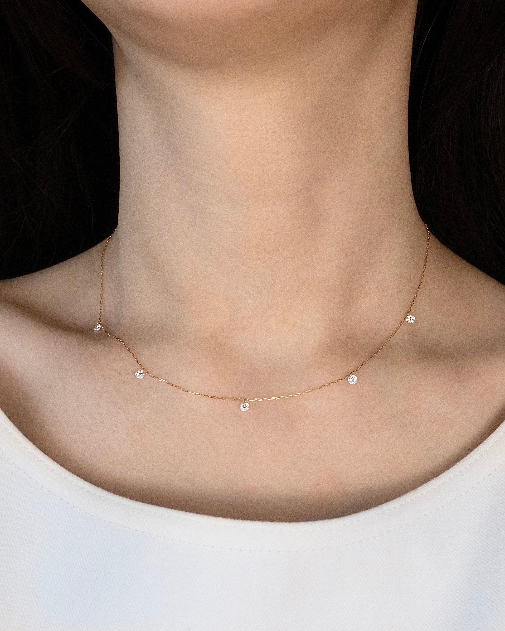 【Bare】K18 Necklace (5 stones) - BANYAN （バンヤン）