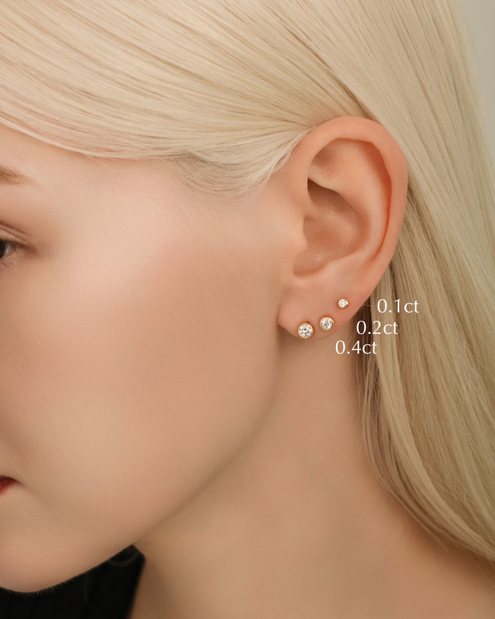 0.2カラット　ダイヤモンド　ピアス ベゼル ダイヤモンド ピアス 0.2ct – BANYAN （バンヤン）