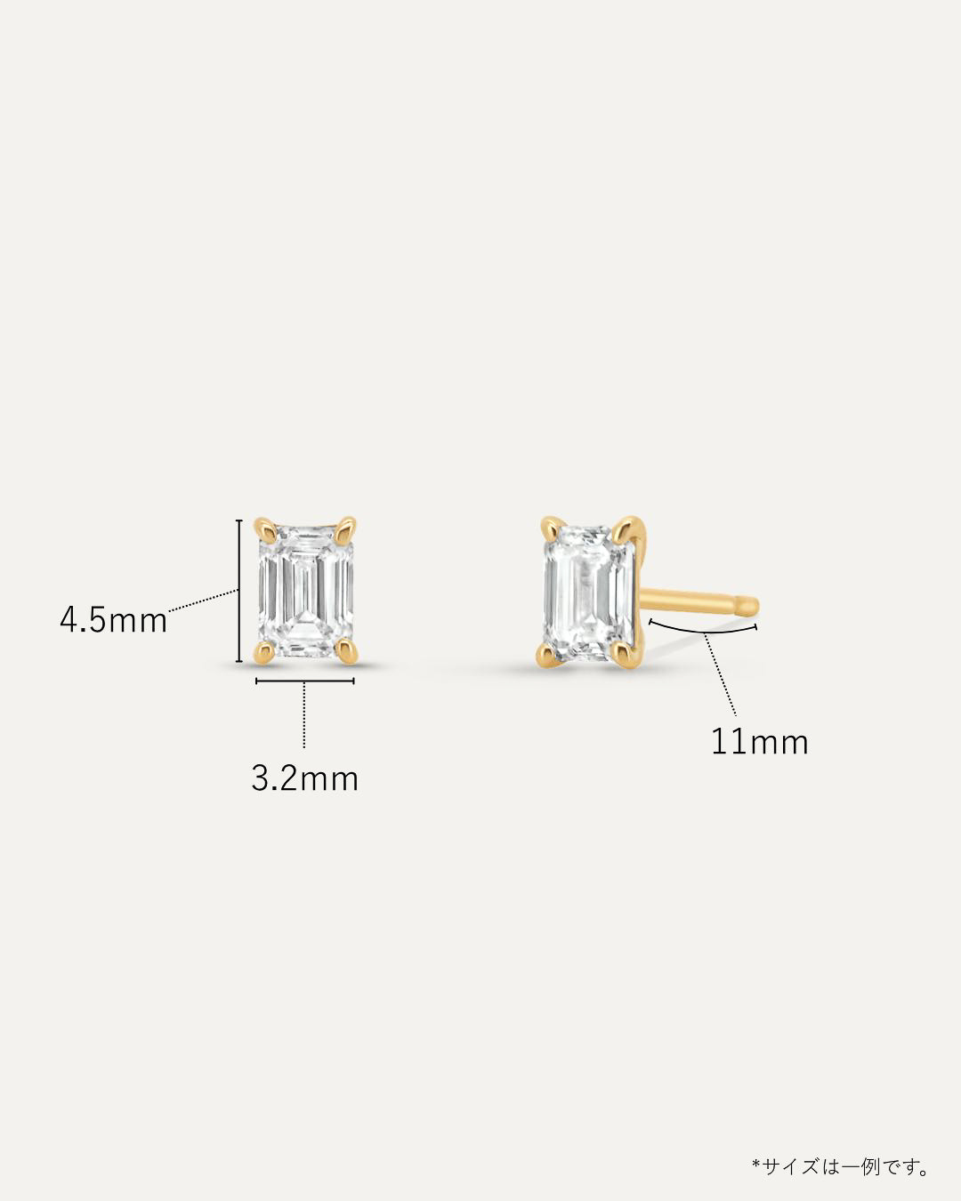 エメラルドカット ダイヤモンド ピアス 0.6ct – BANYAN （バンヤン）