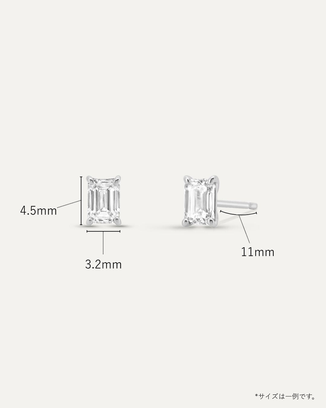 エメラルドカット ダイヤモンド ピアス 0.6ct – BANYAN （バンヤン）
