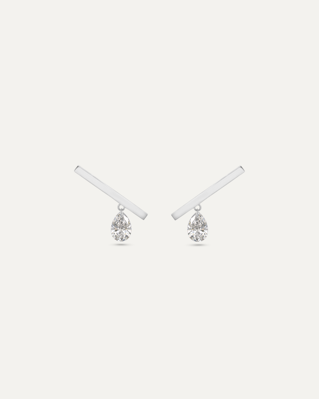 Bare バー ピアス 0.2ct ペアシェイプ