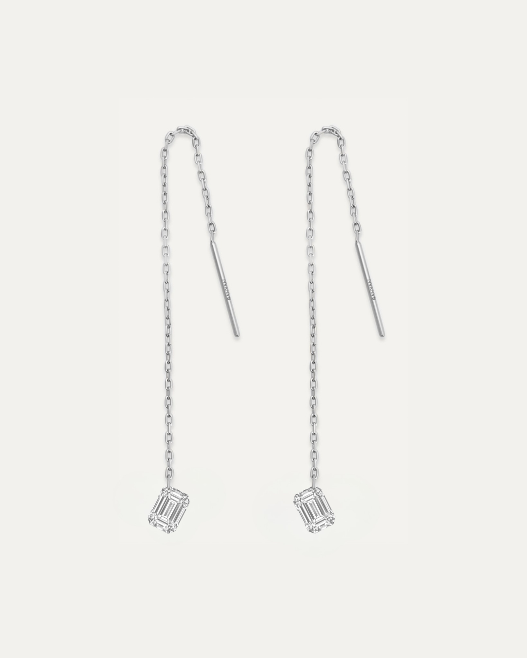 Bareピアス エメラルドカット 0.6ct