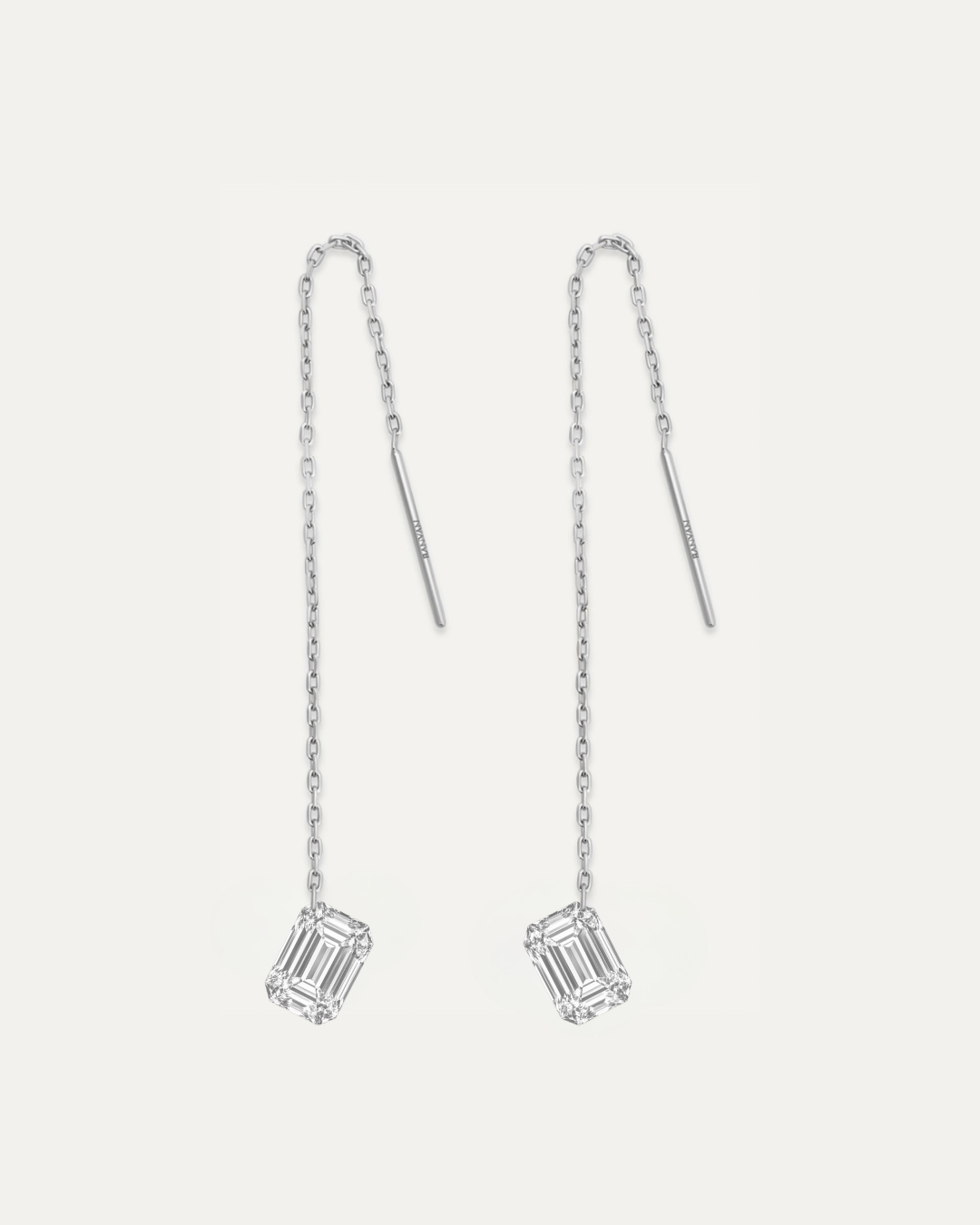 Bareピアス エメラルドカット 1ct