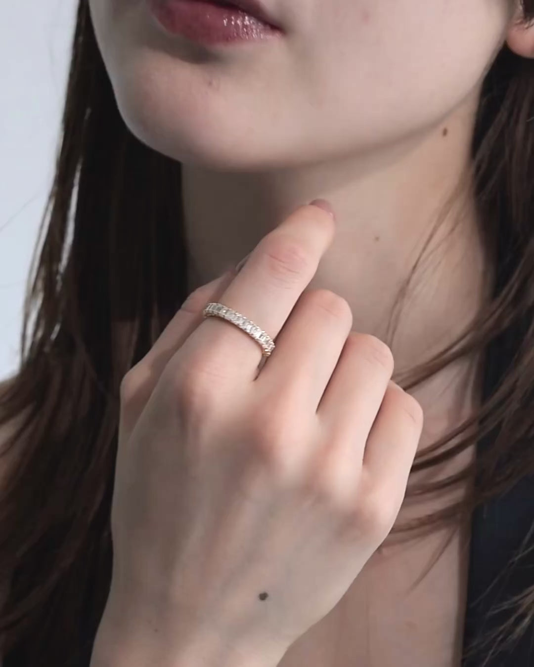 エメラルドカット フルエタニティリング 3mm – BANYAN （バンヤン）